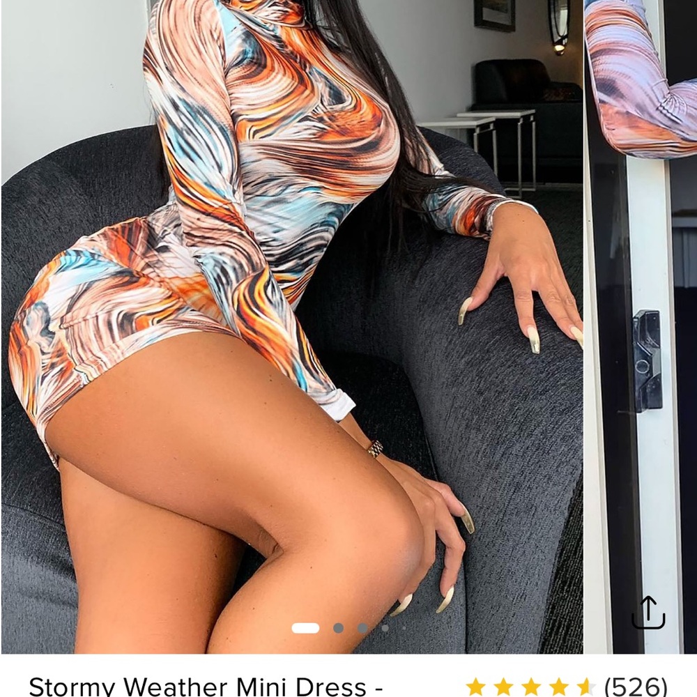 Fashion Nova Swirl Print Mini Dress - Multicolor- NWOT